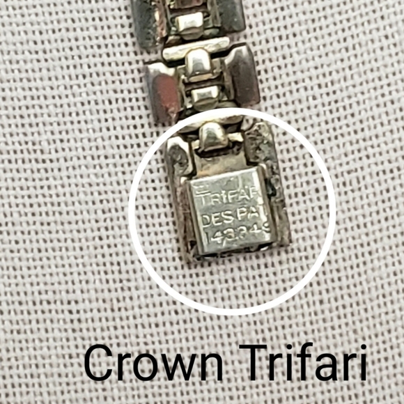 Crown Trifari Gold Jaquard Thick Classy Chocker Necklace Chain - Picture 5 of 8
